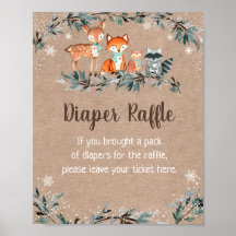 Raffle Chá de fraldas Fralda verde da Floresta de