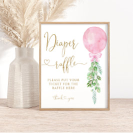 Poster Raffle Fralda de Balão Rosa