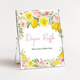 Poster Raffle, Fralda Floral Rosa,