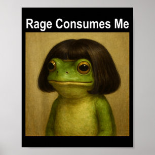 Poster Rage Me Consome Sapo Sapo Engraçado Corte de Cabel
