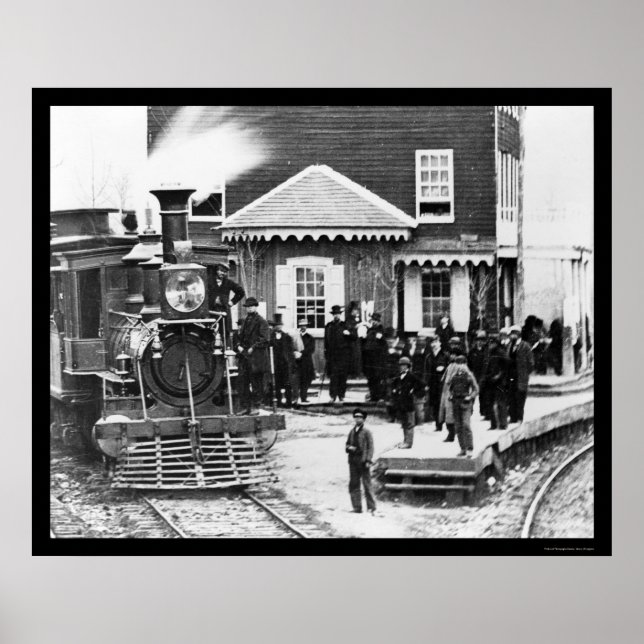Poster Railroad Train Crowd at Hanover Junction, PA 1863 (Frente)