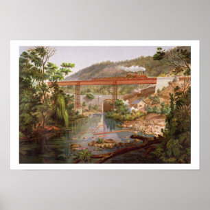 Pôster Railway Bridge at Atoyac, from 'Album of the Mexic