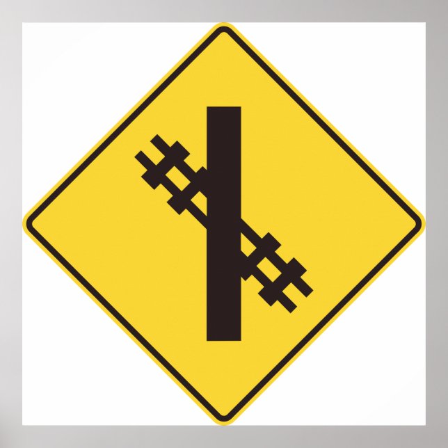Poster Railway Crossing Road Sign (Frente)