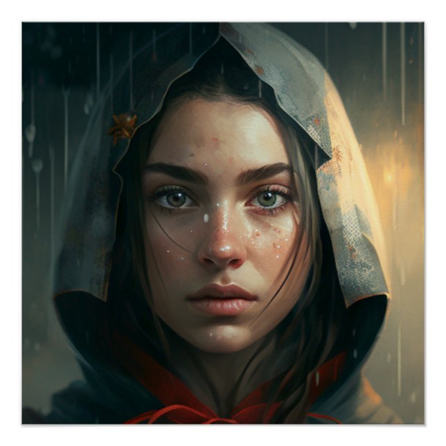 Pôster Rain hood girl (Frente)