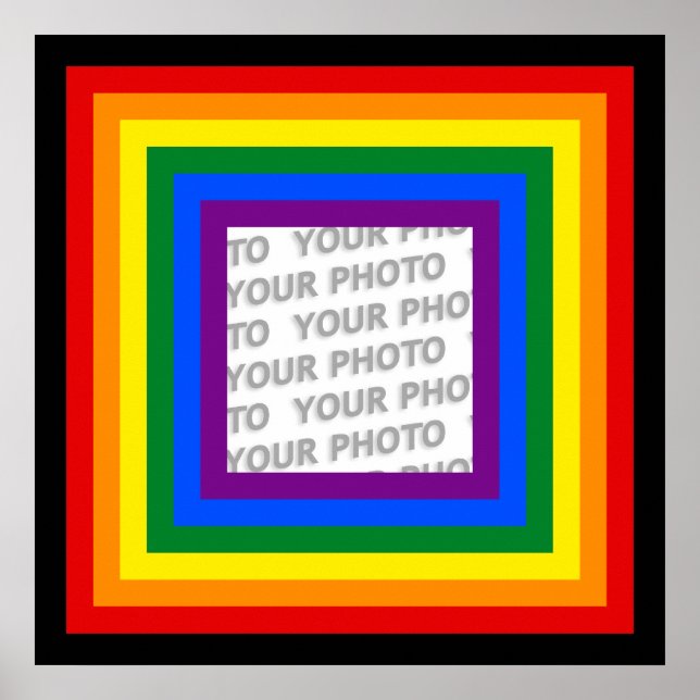 Pôster RAINBOL FLAG FRAME + sinal ou imagem (Frente)