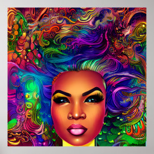 Poster Rainbow African Women Black Melanin Sista
