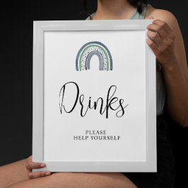 Poster Rainbow Baby Boy Bebe Sinal de Chá de fraldas