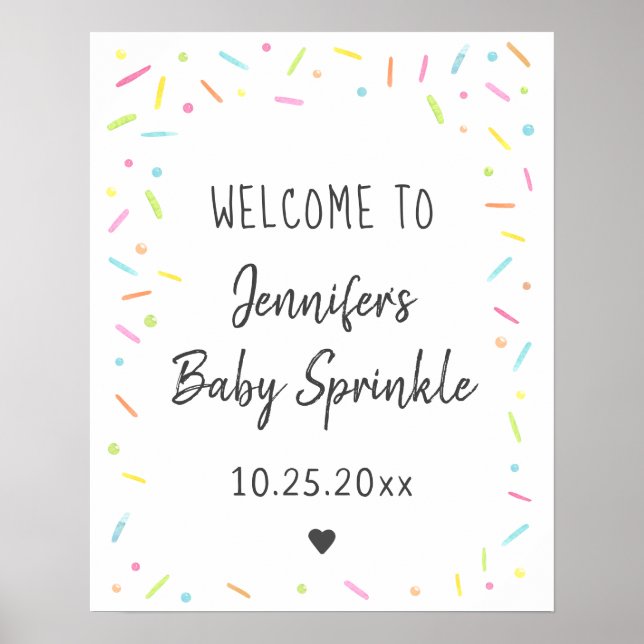 Poster Rainbow Baby Sprinkle Bem-vindo (Frente)
