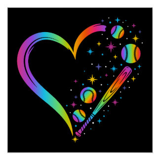 Pôster Rainbow Baseball
