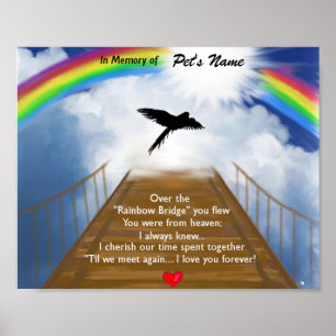 Pôster Rainbow Bridge Memorial Poem for Birds