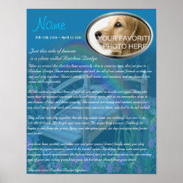 Poster Rainbow Bridge Pet Memorial - Azul
