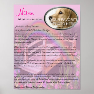 Poster Rainbow Bridge Pet Memorial - Rosa