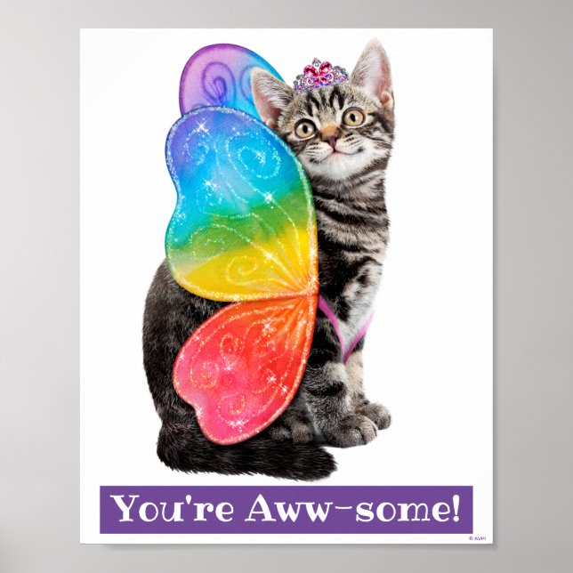 Poster Rainbow Butterfly Princess Kitten (Frente)