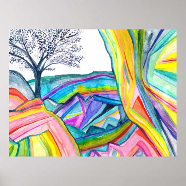 Poster Rainbow Canyon Watercolor (Frente)