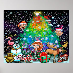 Poster Rainbow Christmas Tree