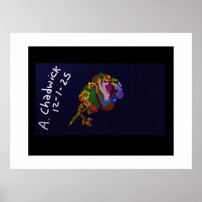 Poster Rainbow Colored Floral (Frente)