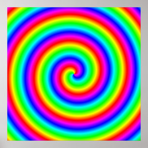 Pôster Rainbow Colors. Bright and Colorful Spiral.