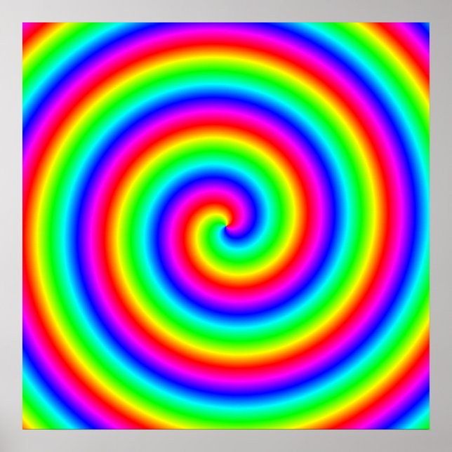 Pôster Rainbow Colors. Bright and Colorful Spiral. (Frente)