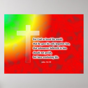 Poster Rainbow Cross