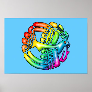 Poster Rainbow Dove of Peace