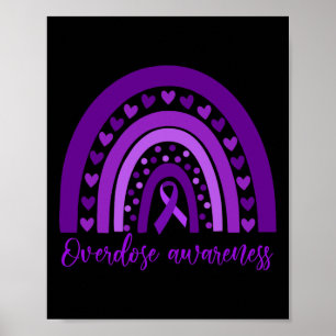 Poster Rainbow Drug Vício Recovery Purple Ribbon 2