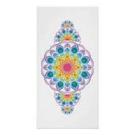 Pôster Rainbow Floral Fountain Dot Ornamental Mandala