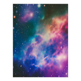 Pôster Rainbow Galaxy Blooming Glossy Poster