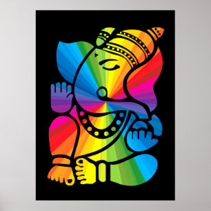 Poster Rainbow Ganesha