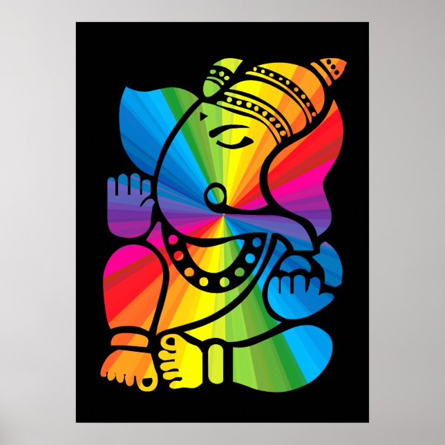 Poster Rainbow Ganesha (Frente)