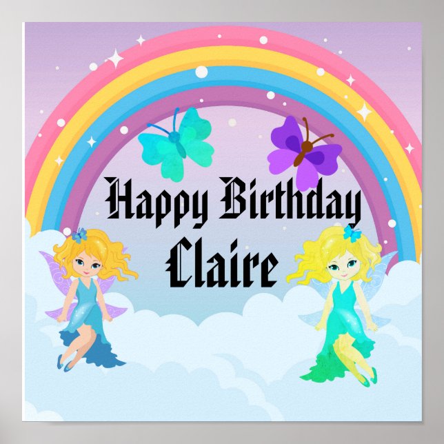 Poster Rainbow Happy Birday (Frente)