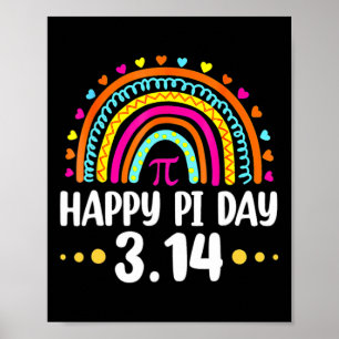Poster Rainbow Happy Pi Day 3 14 2025 Símbolo Math Love