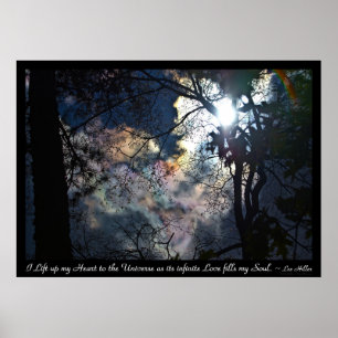 Poster Rainbow Heards Clouds Sunrise Citação Inspirativa