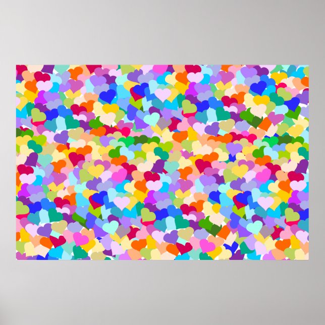 Pôster Rainbow Heart Confetti (Frente)