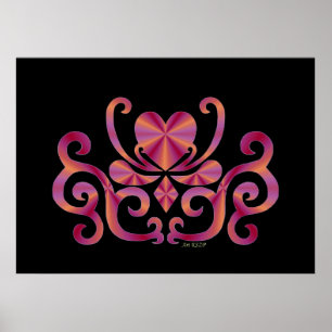 Pôster Rainbow Heart e Lily