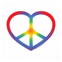 Rainbow Heart, Love, Peace Sign