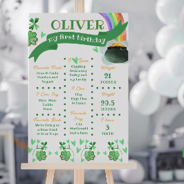 Poster Rainbow Irish Theme First Birday Milestone