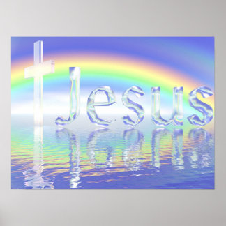 Pôster Rainbow Jesus Cross