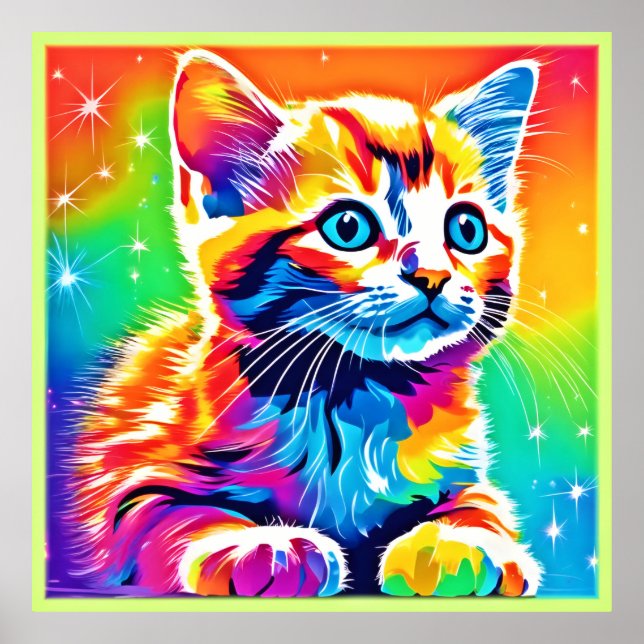 Poster Rainbow Kitten Dreams (Frente)