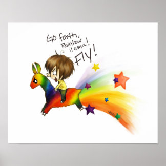 Pôster Rainbow Lama!