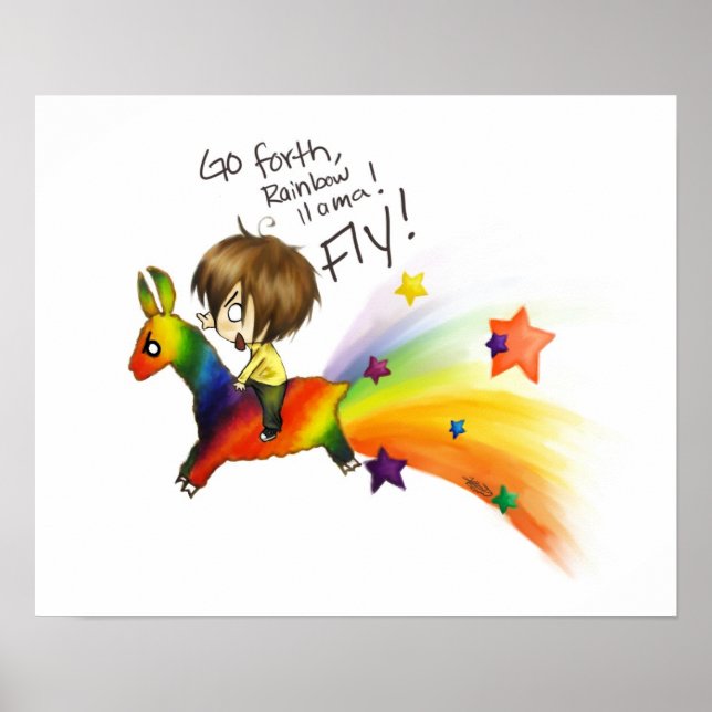 Pôster Rainbow Lama! (Frente)