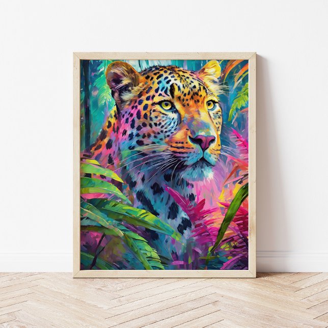 Poster Rainbow Leopard Colorful Modern Abstrato Art (Criador carregado)