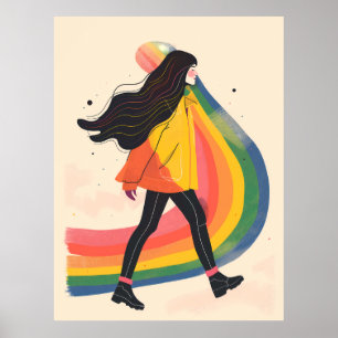 Poster rainbow lgbt girl, Gay Lesbian, orgulho