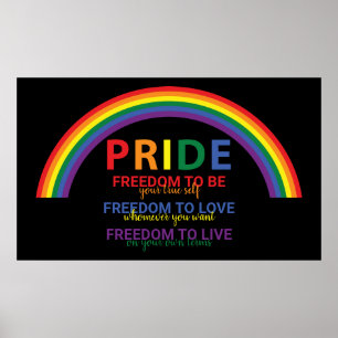 Poster Rainbow LGBTQ Pride é a Liberdade dos Direitos do