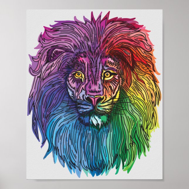 Poster Rainbow Lion Pride (Frente)