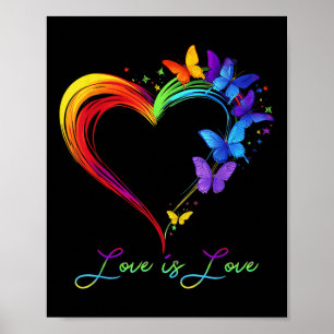Poster Rainbow Love is Love Lgbt Gay Lésbica Pride Butter