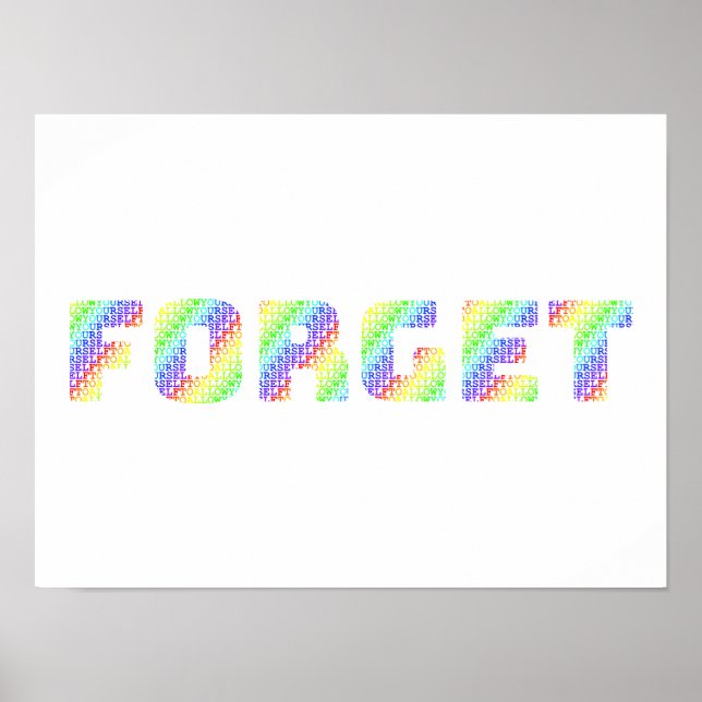 Poster Rainbow Mantra Art – Allow Yourself To Forget (Frente)