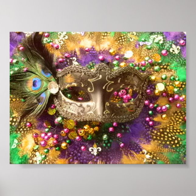 POSTER RAINBOW MARDI GRAS MASK (Frente)