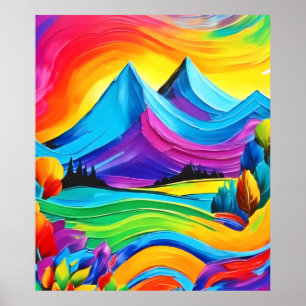 Poster Rainbow Mountain Majestade Art