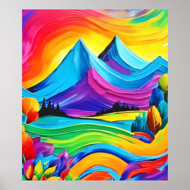 Poster Rainbow Mountain Majestade Art (Frente)