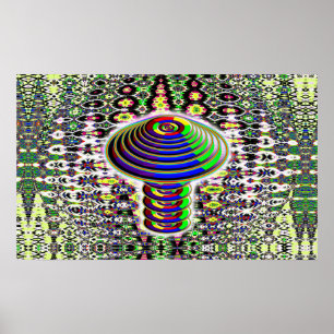 Poster Rainbow Mushroom digital (adicionar palavras)